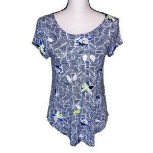 Alfani Short Sleeve Black Patterned Size XS
